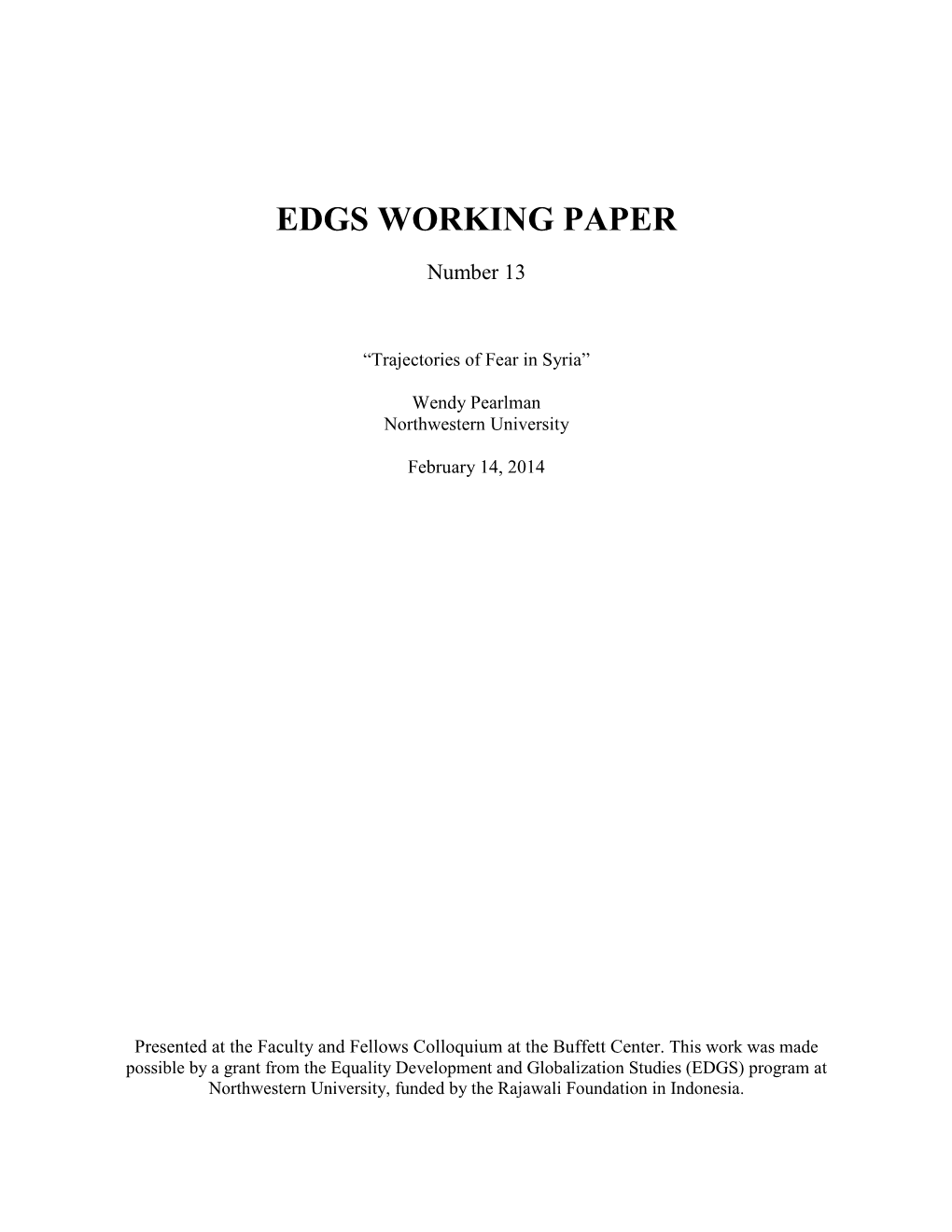 Edgs Working Paper