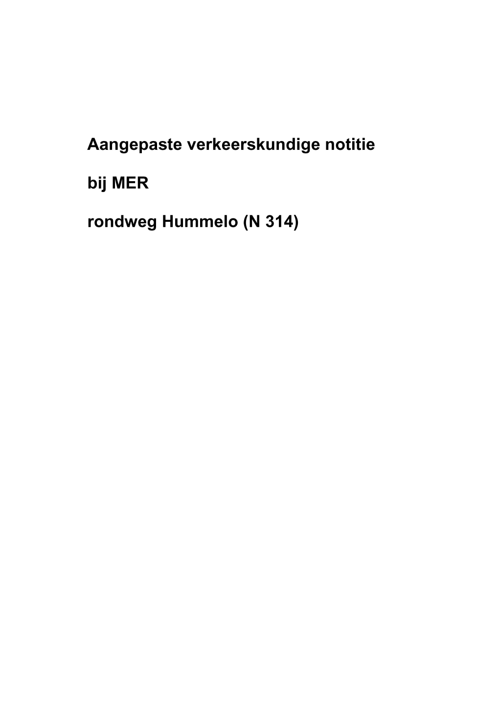 Aangepaste Verkeerskundige Notitie