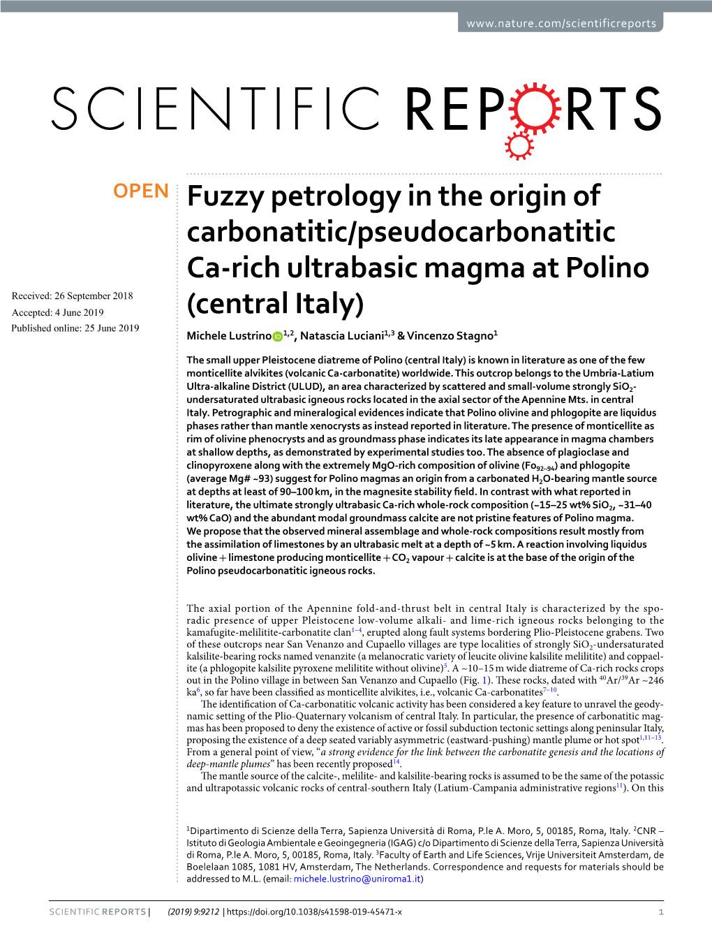 Fuzzy Petrology in the Origin of Carbonatitic/Pseudocarbonatitic Ca-Rich Ultrabasic Magma at Polino