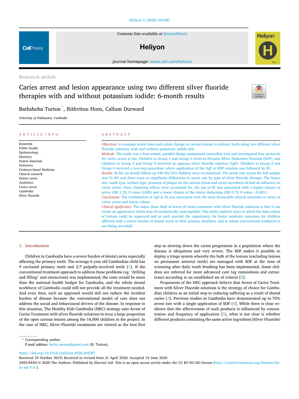 Caries Arrest and Lesion Appearance Using Two Different Silver Fluoride