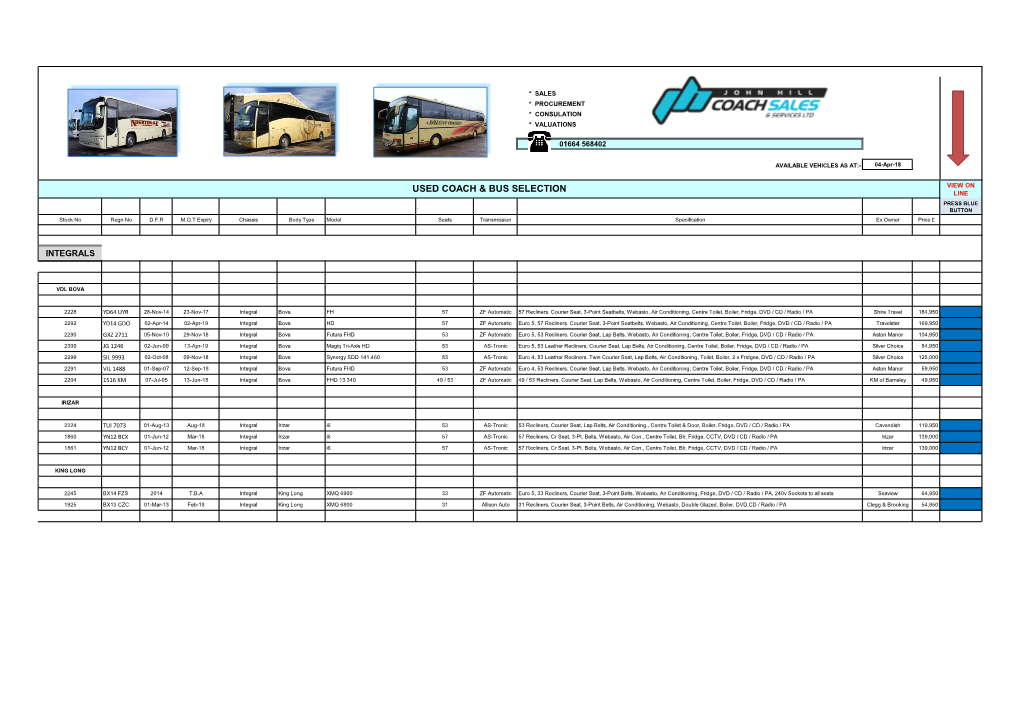 Used Coach & Bus Selection