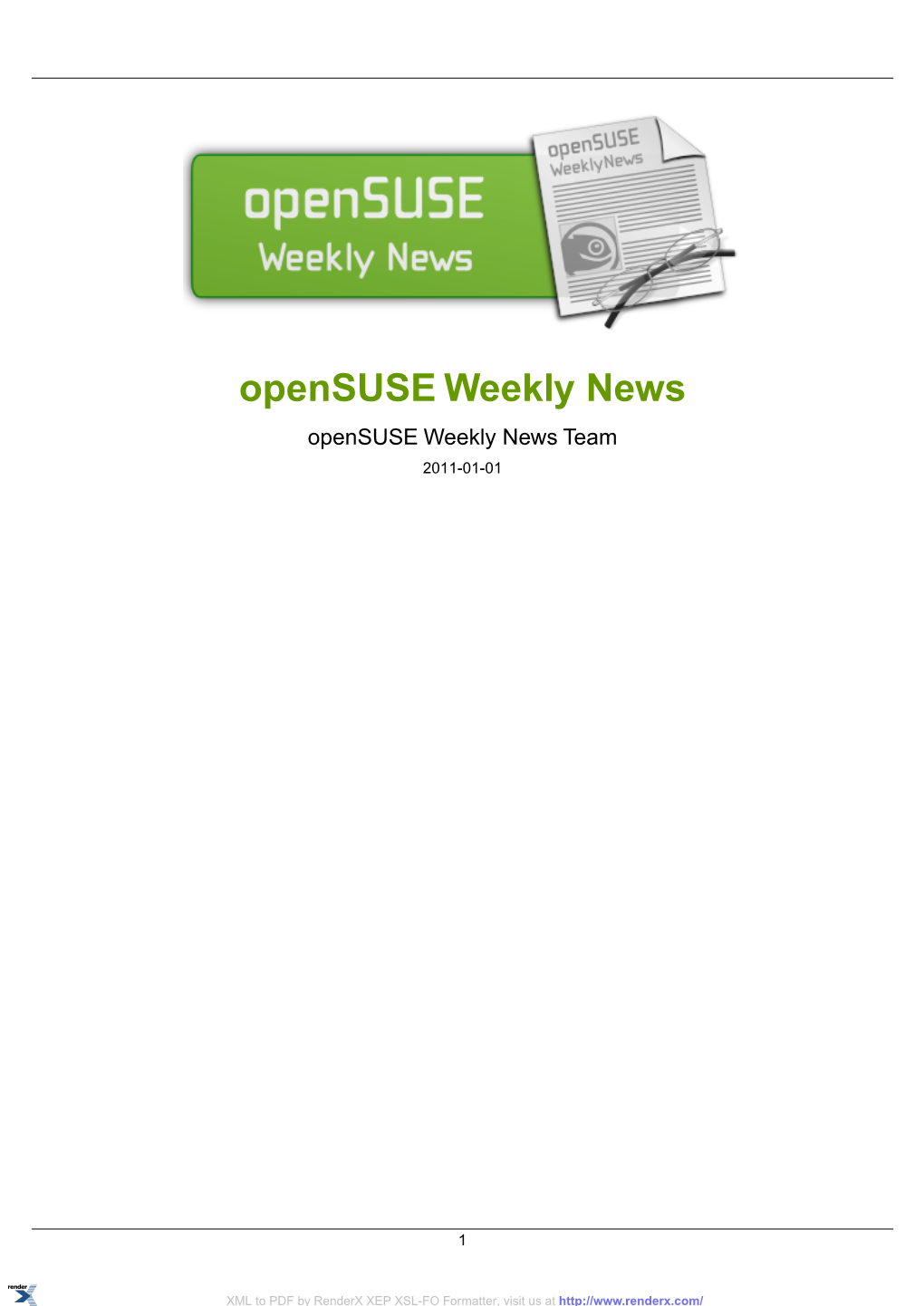 Opensuse Weekly News Opensuse Weekly News Team 2011-01-01