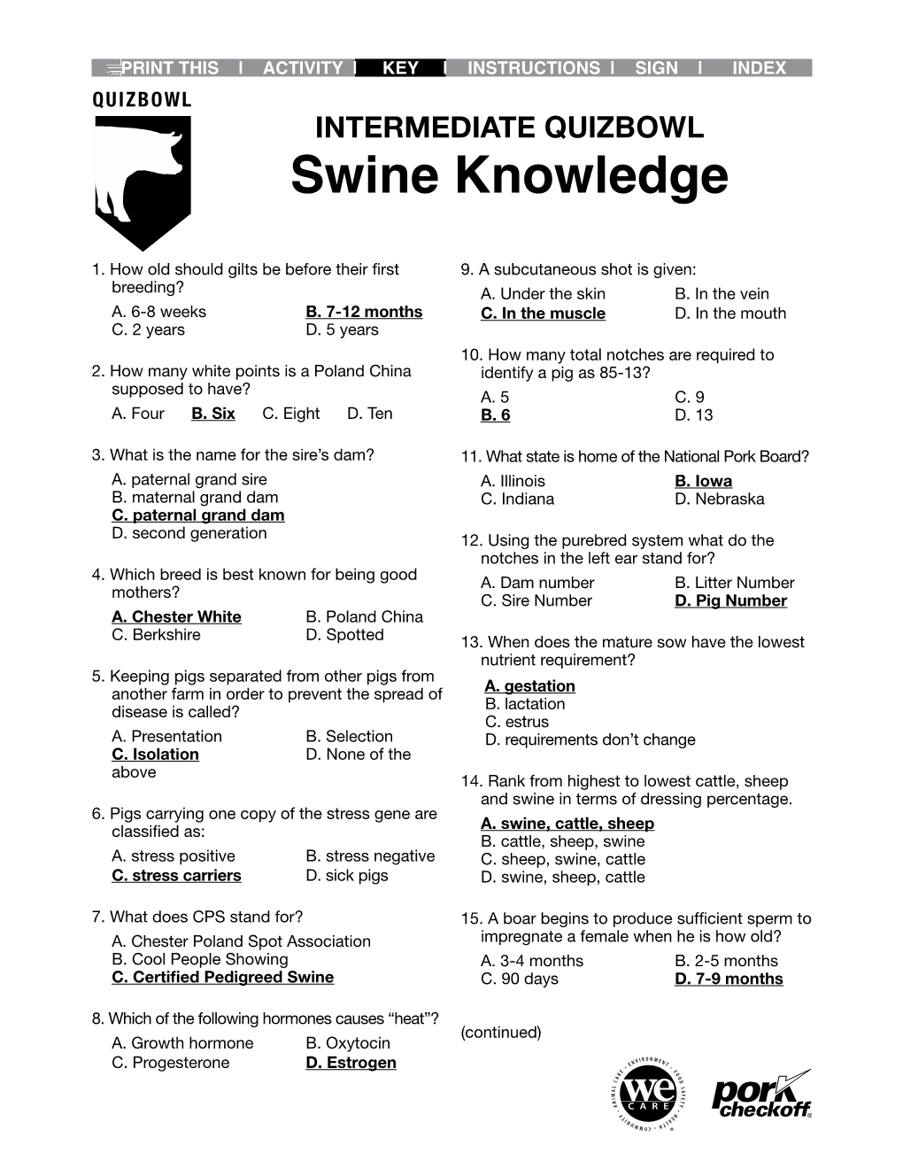 Swine Knowledge