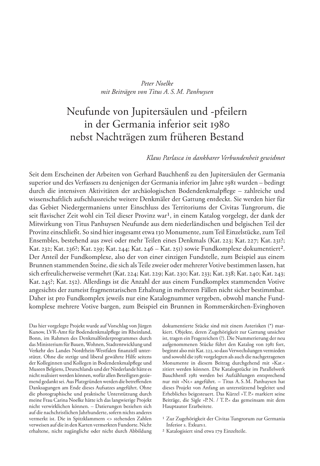 Neufunde Von Jupitersäulen Und -Pfeilern in Der Germania Inferior