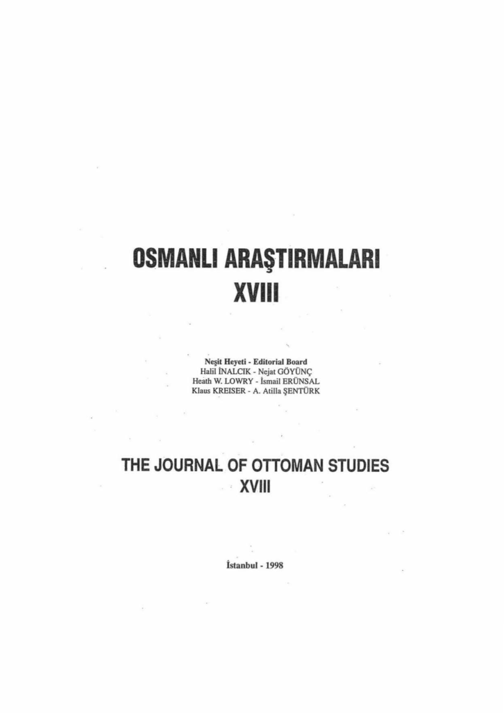 Osmanli Araş-Tirmalari Xviii