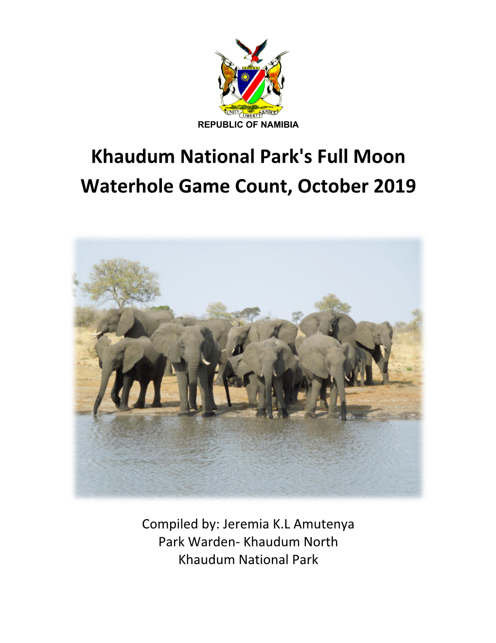 Khaudum National Park's Full Moon Waterhole Game Count, October 2019