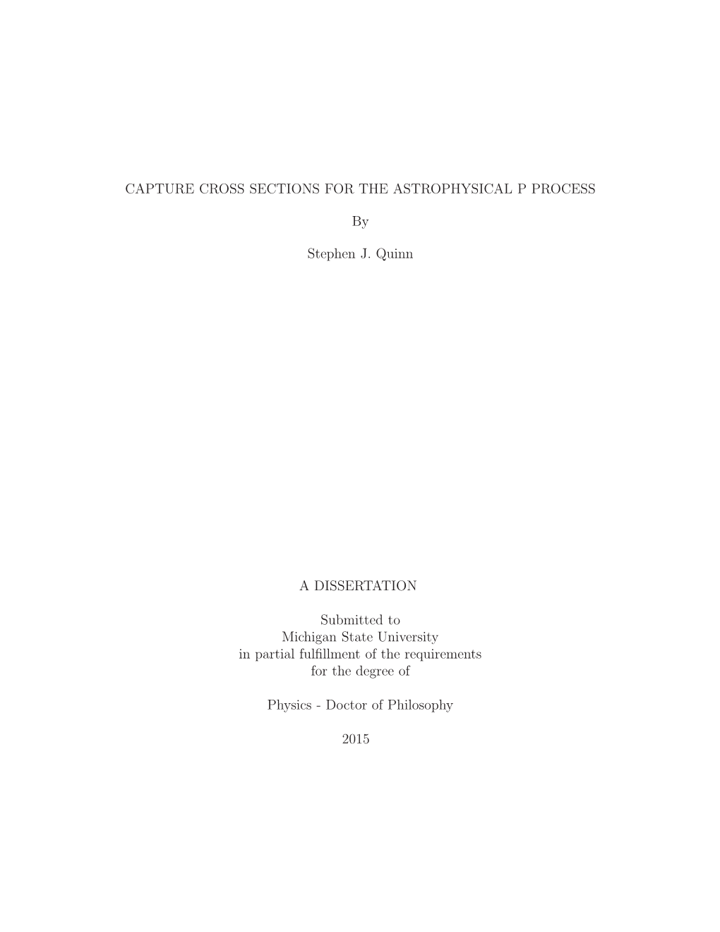 Capture Cross Sections for the Astrophysical P Process