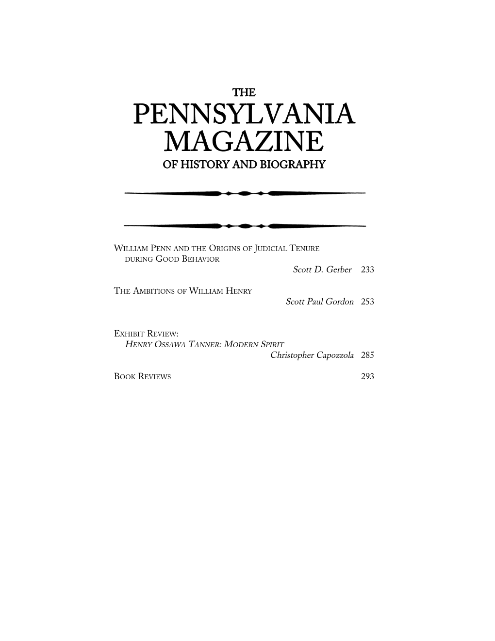 Pennsylvania Magazine of History and Biography