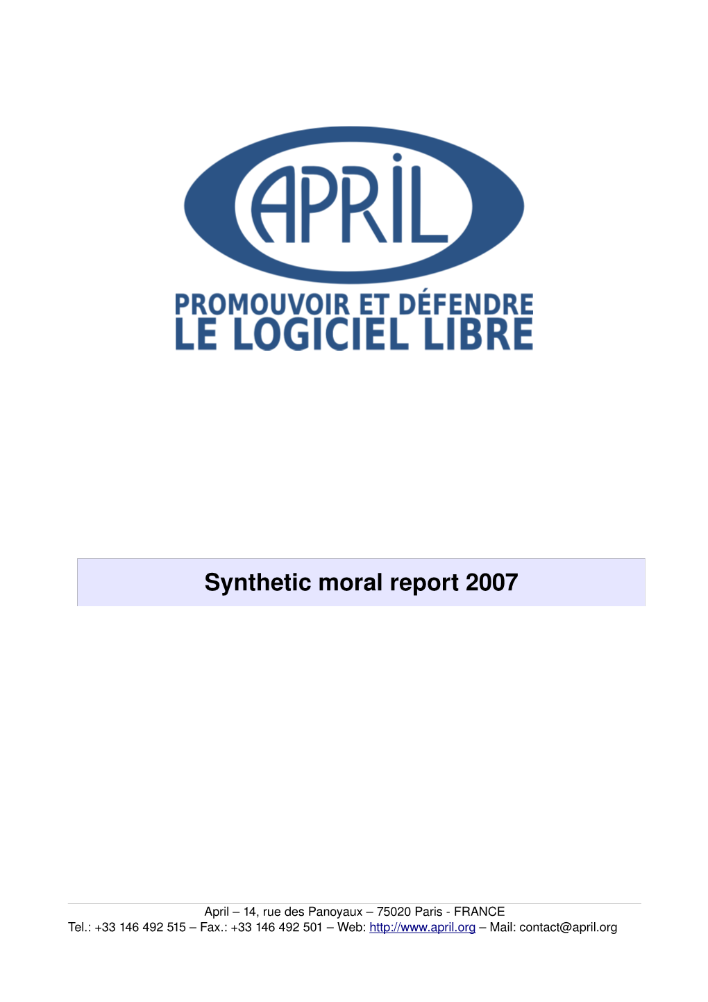 Synthetic Moral Report 2007
