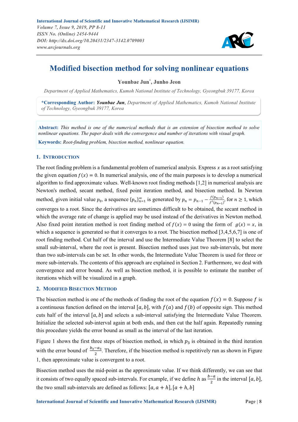 Modified Bisection Method for Solving Nonlinear Equations