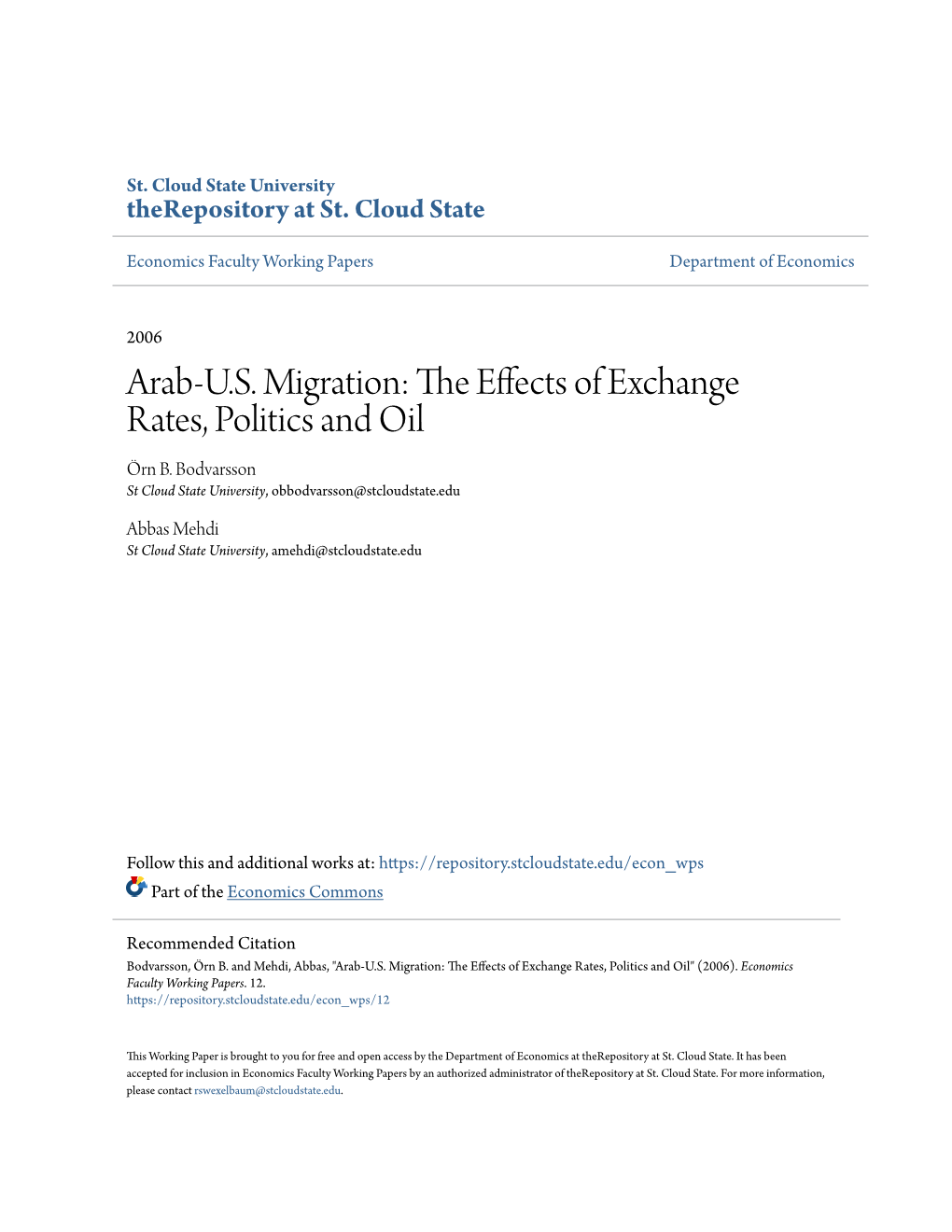 Arab-US Migration