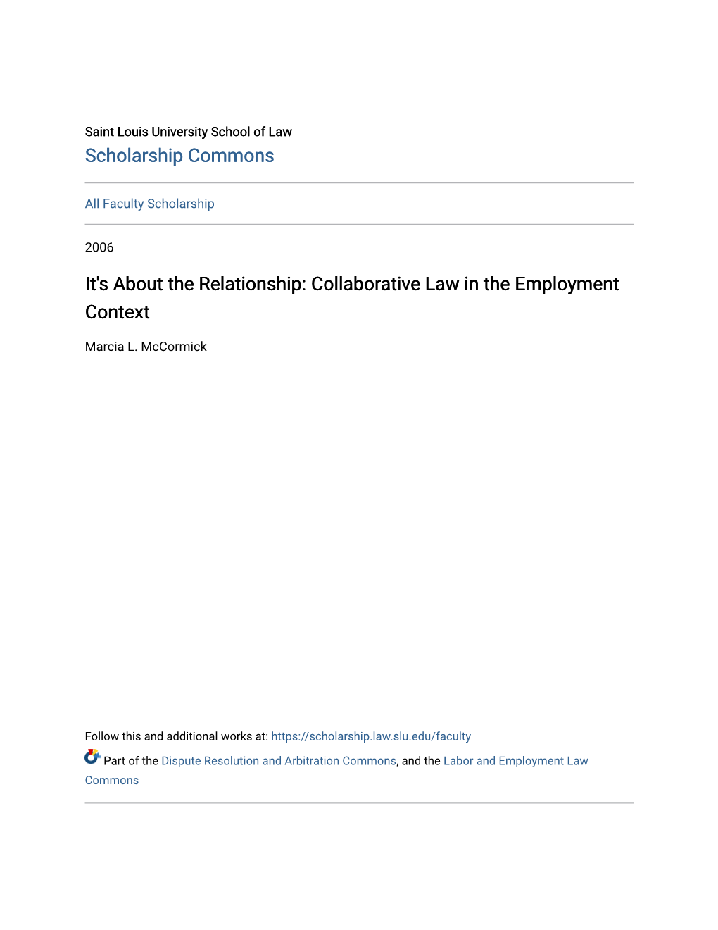 Collaborative Law in the Employment Context