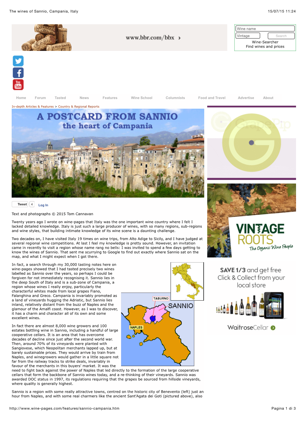 15/07/15 11:24 the Wines of Sannio, Campania, Italy Pagina 1 Di 3 Http
