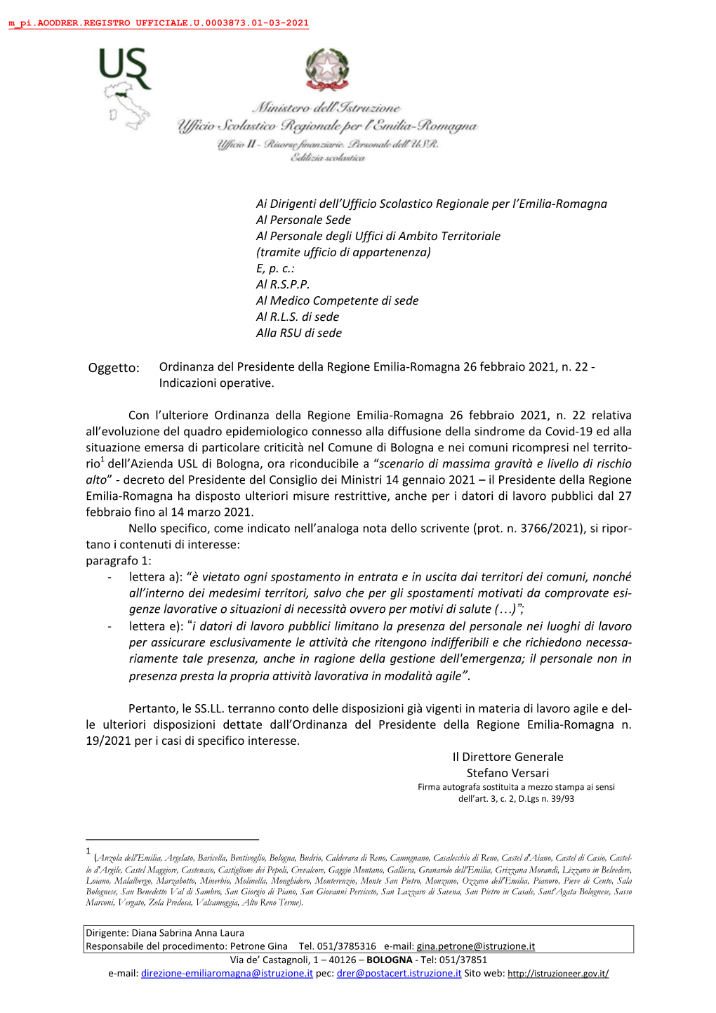 USR-ER Ordinanza Del Presidente Della Regione Emilia-Romagna 26