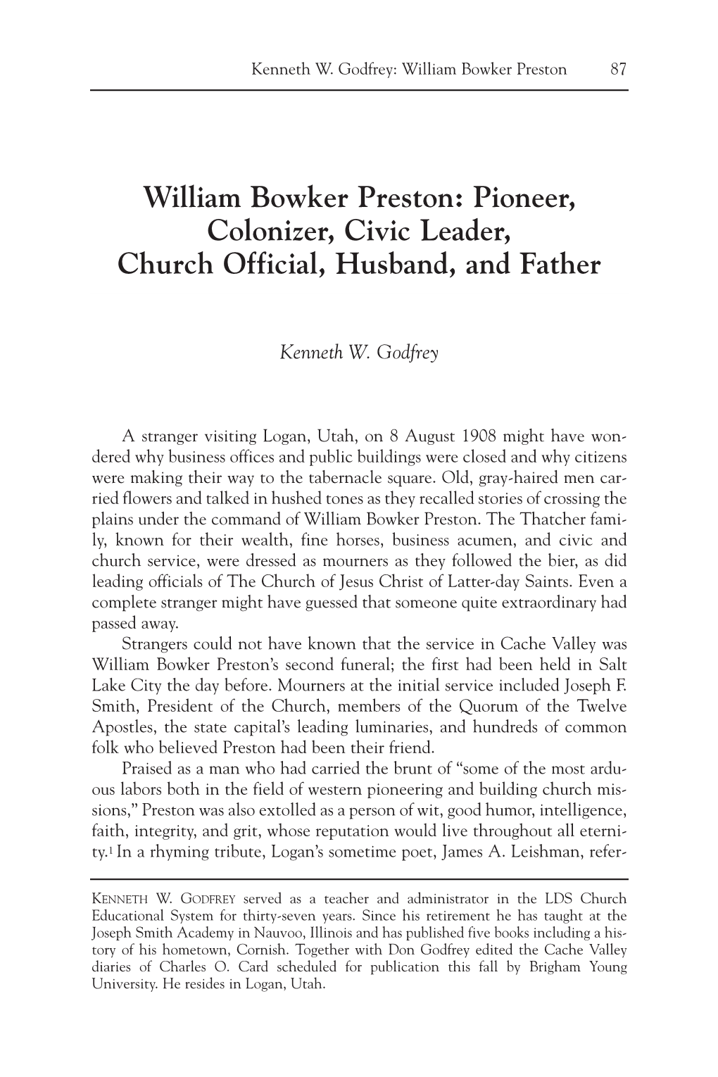 William Bowker Preston 87