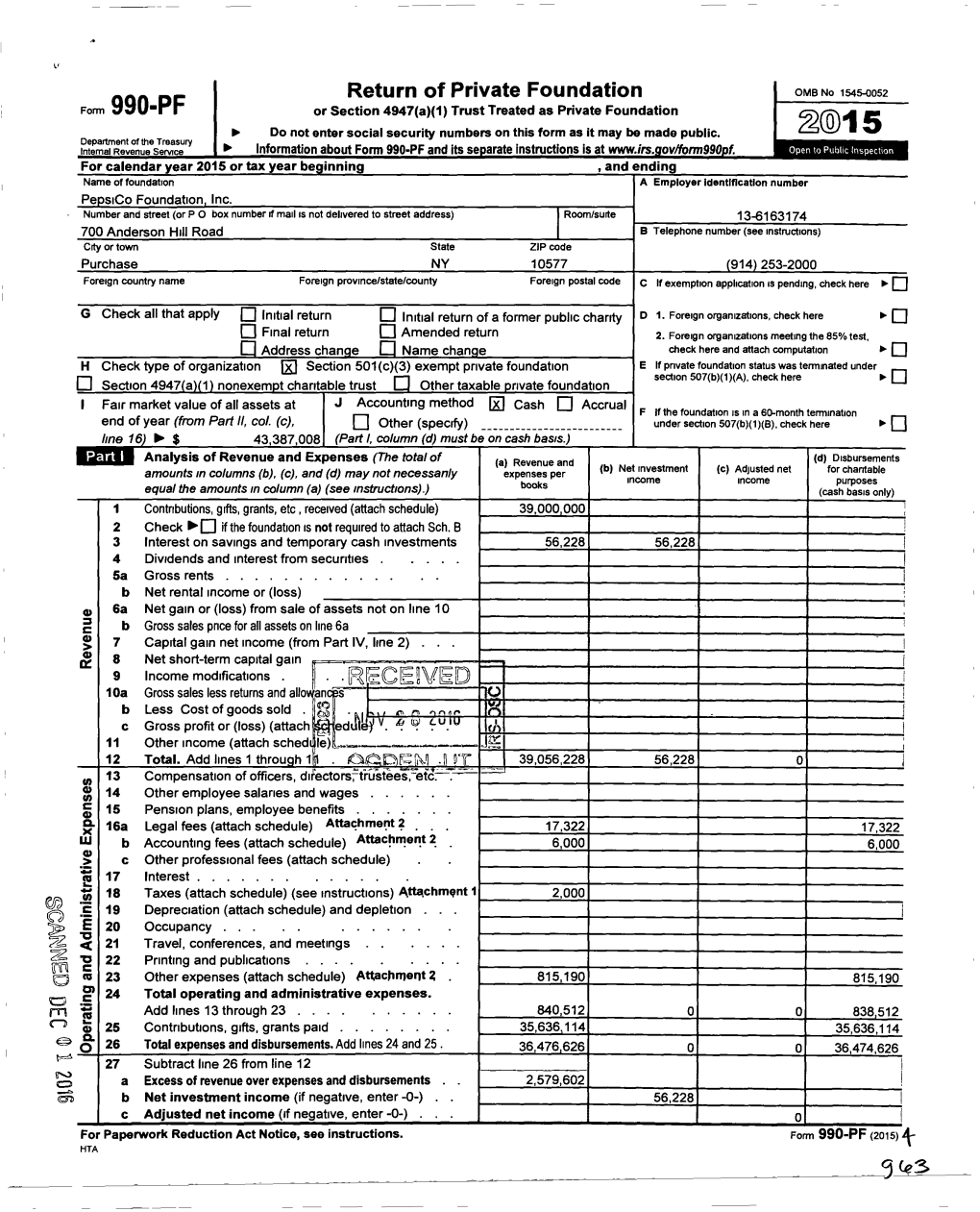 990-PF Or Section 4947(A)(1) Trust Treated As Private Foundation 5 P