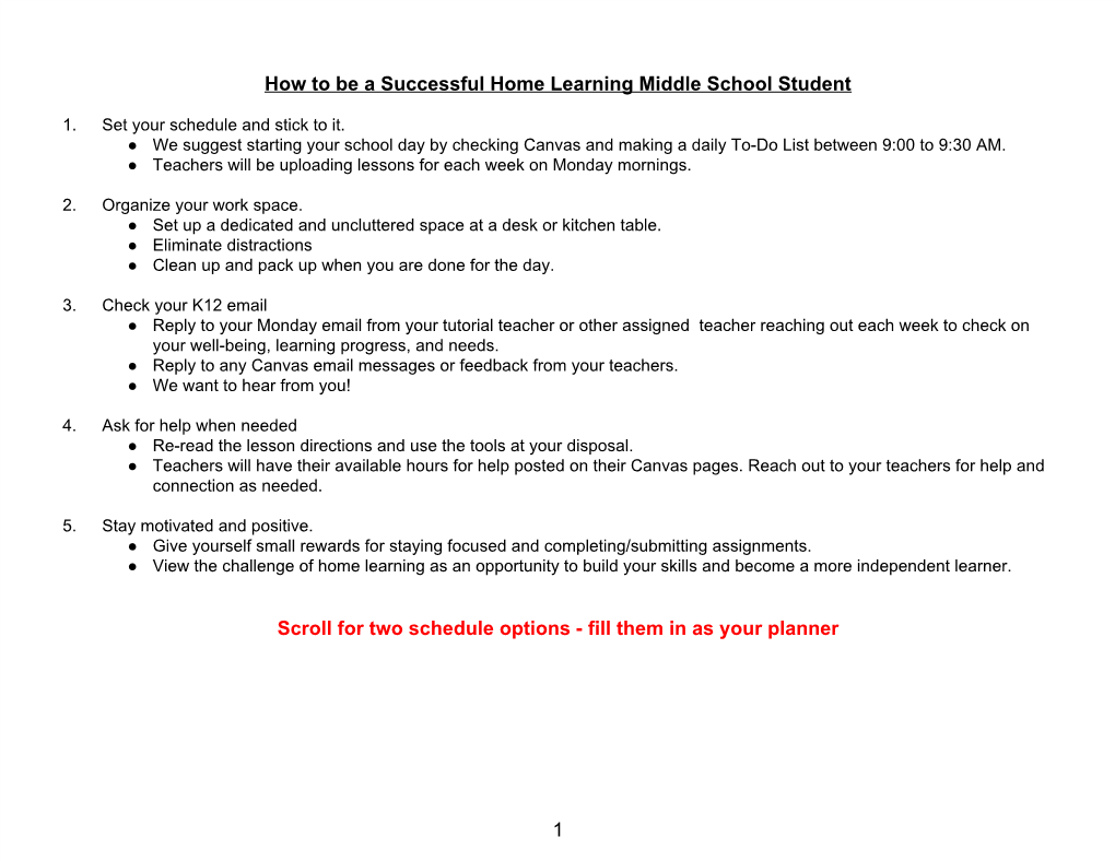 How to Be a Successful Home Learning Middle School Student