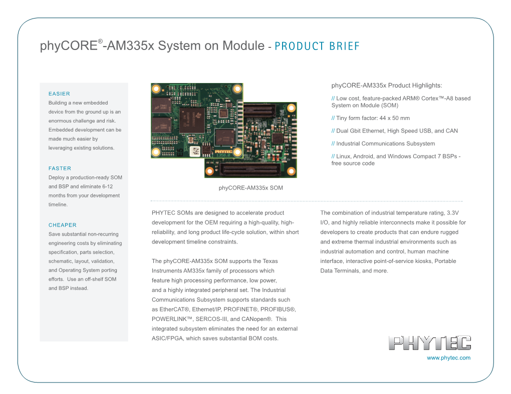 Phycore®-Am335x System on Module