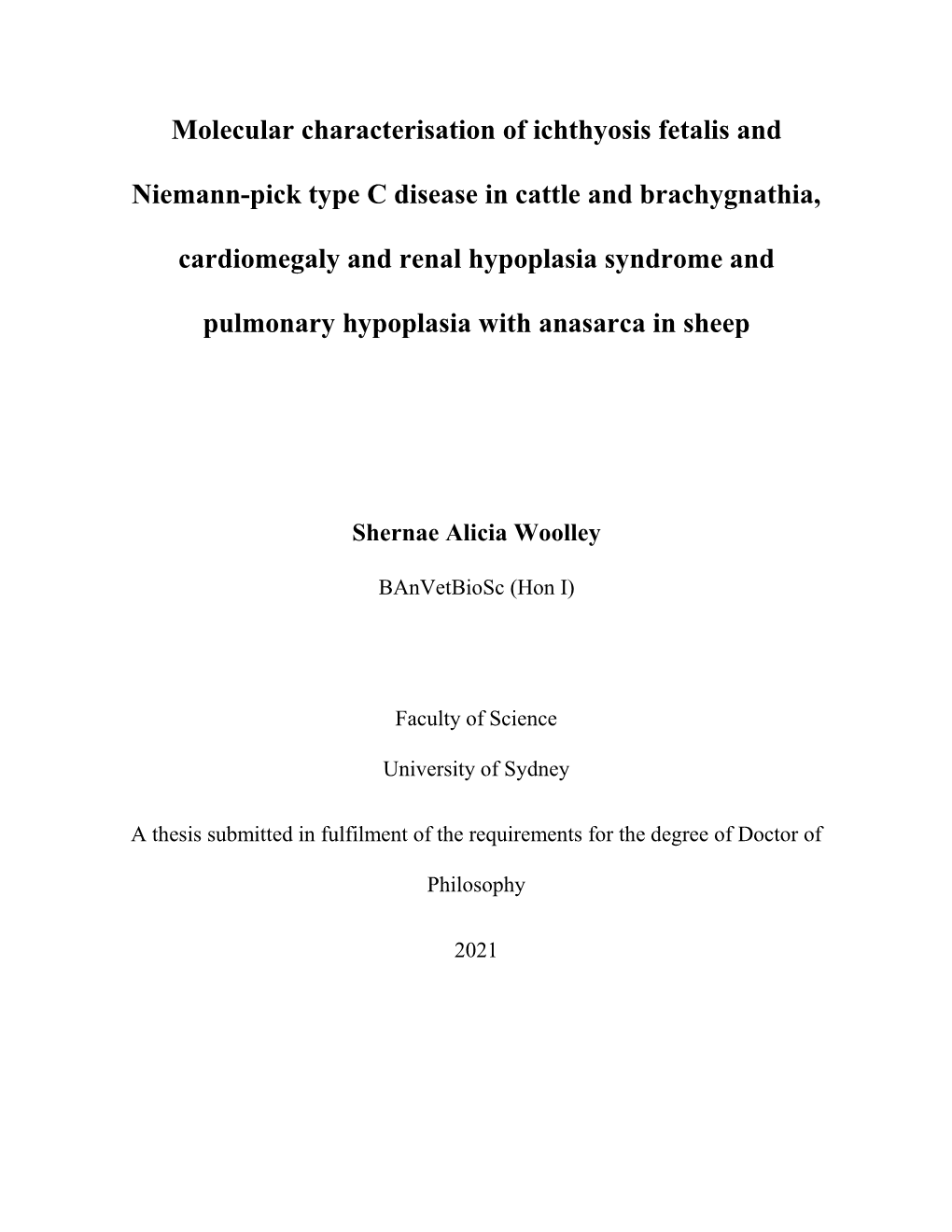 Molecular Characterisation of Ichthyosis Fetalis and Niemann-Pick