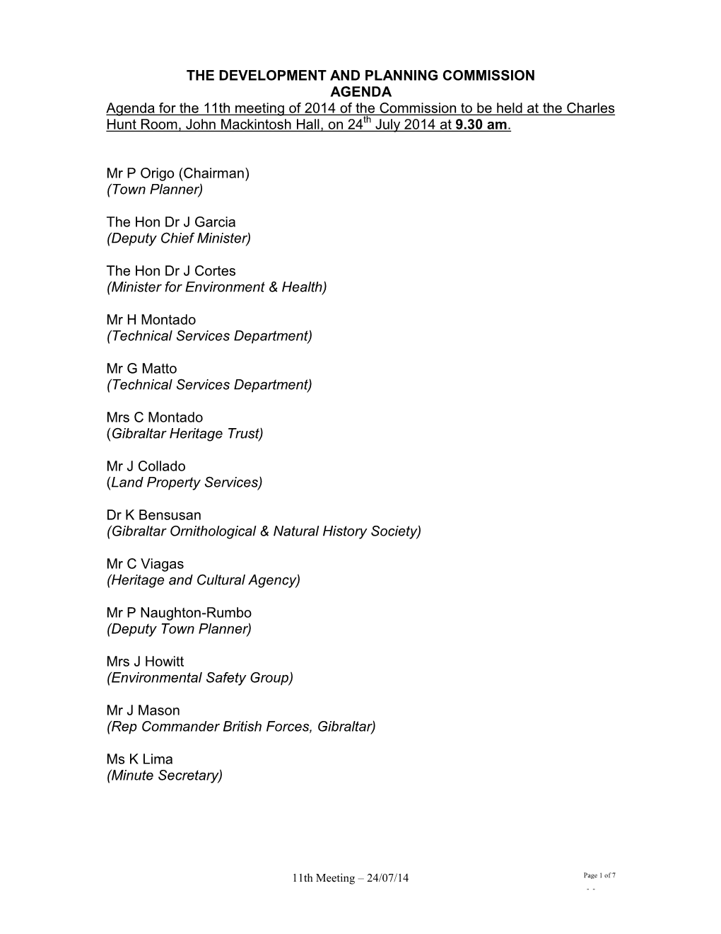 Approval of Minutes of the 1St Meeting of the Commission Held on the 12Th