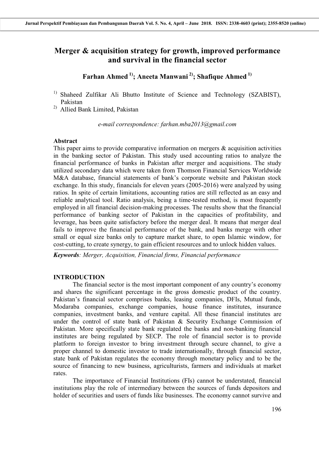 Merger & Acquisition Strategy for Growth, Improved Performance And