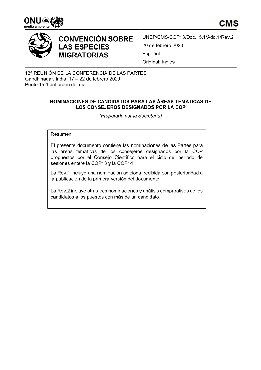 Nominaciones De Candidaturas Propuestas Para Las Áreas Temáticas De Los Consejeros Nominados Por La