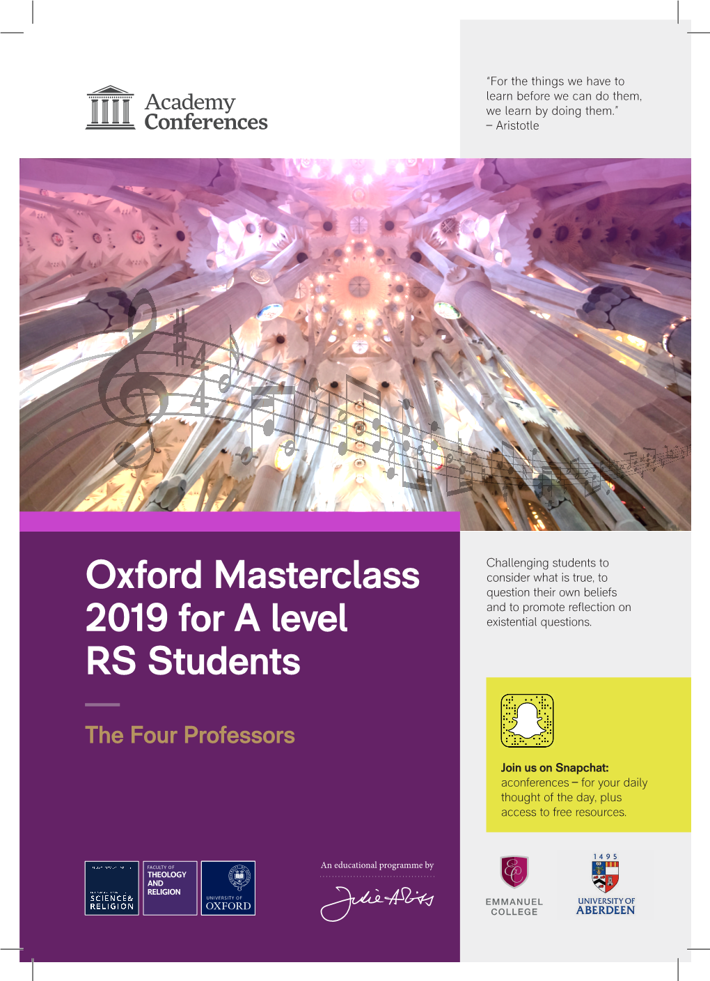 Oxford Masterclass 2019 for a Level RS Students