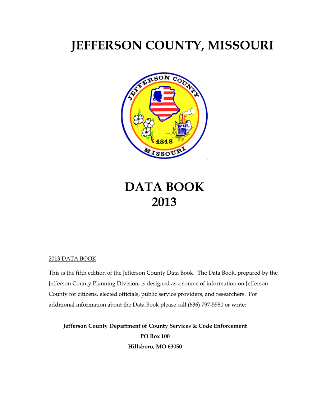 Jefferson County, Missouri Data Book 2013