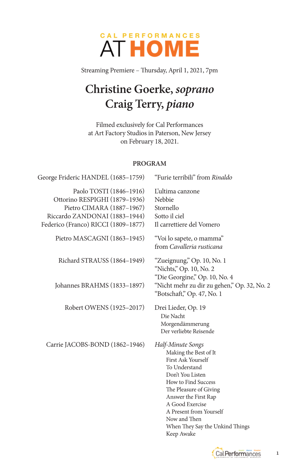 Christine Goerke, Soprano Craig Terry, Piano