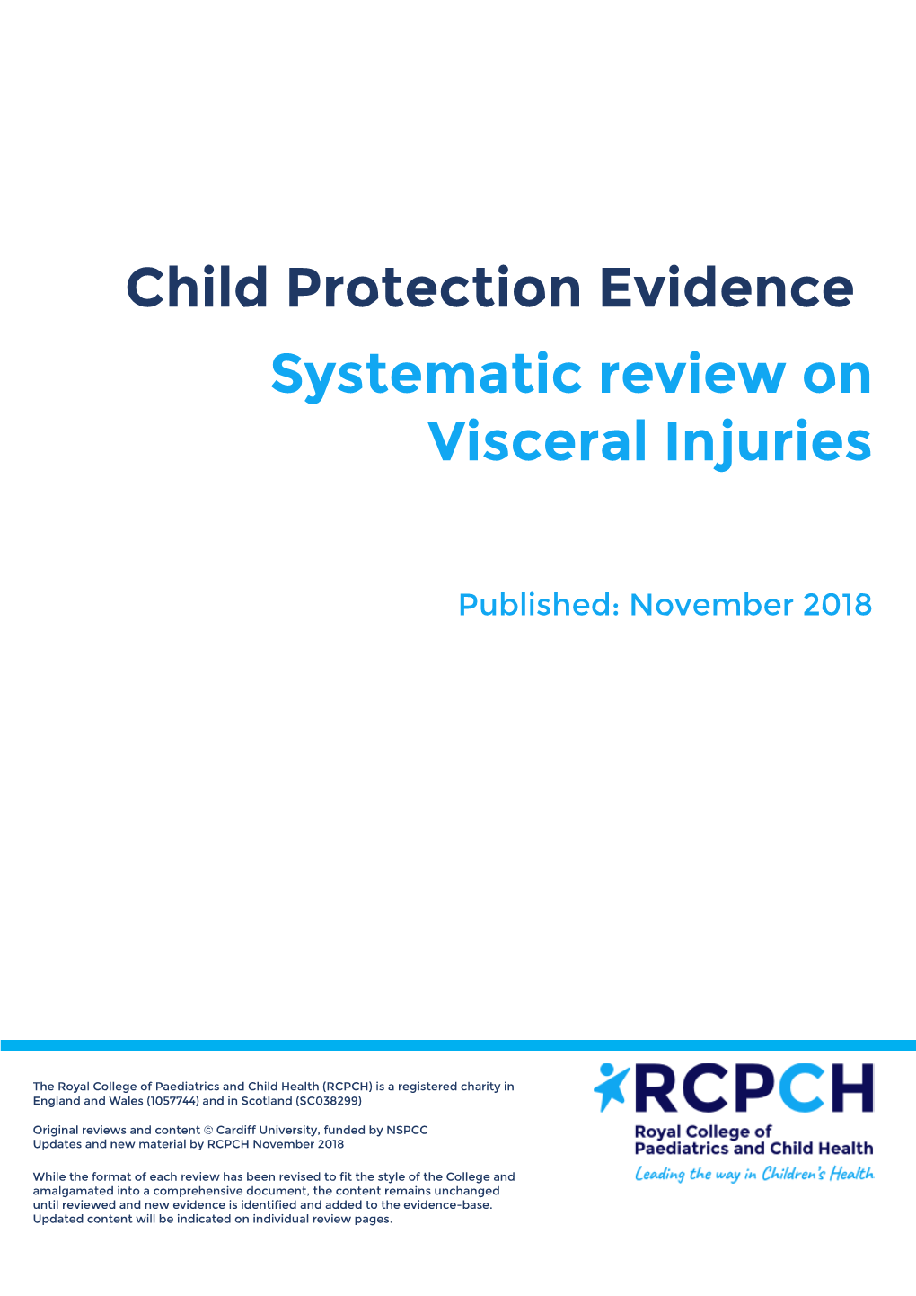 Child Protection Evidence Systematic Review on Visceral Injuries