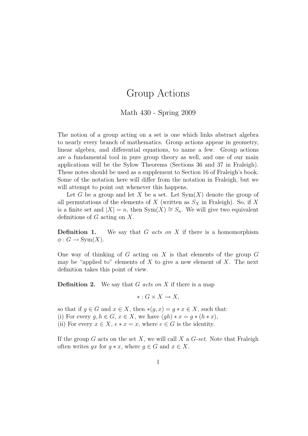 Group Actions