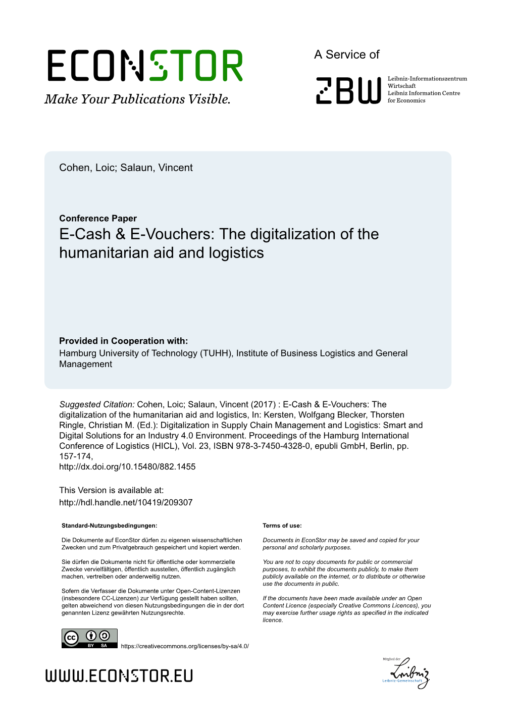 E-Cash & E-Vouchers: the Digitalization of the Humanitarian