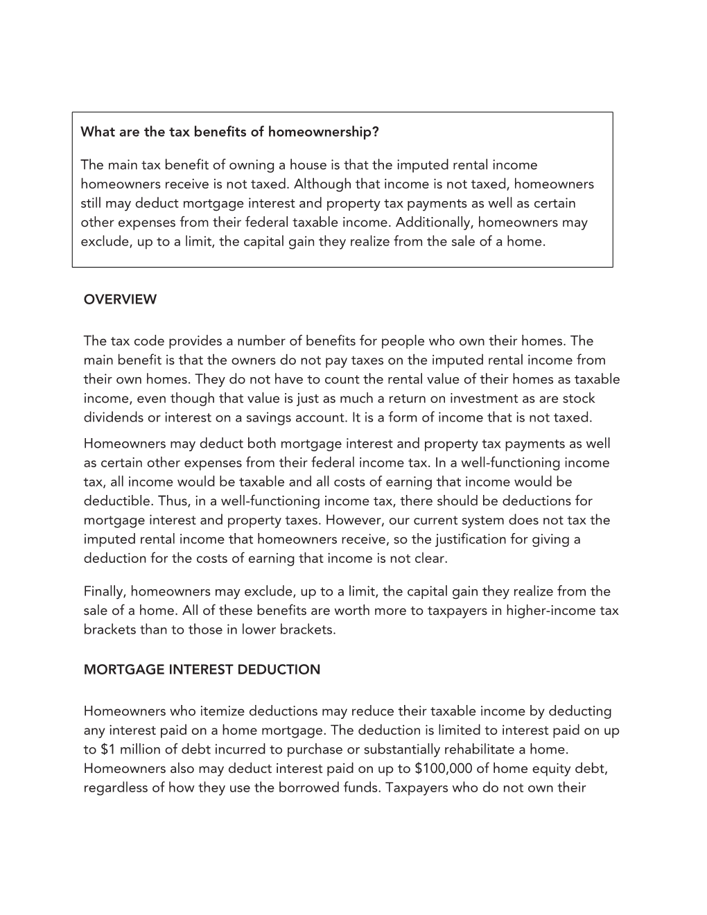 4.8.1 What Are the Tax Benefits from Home Ownership