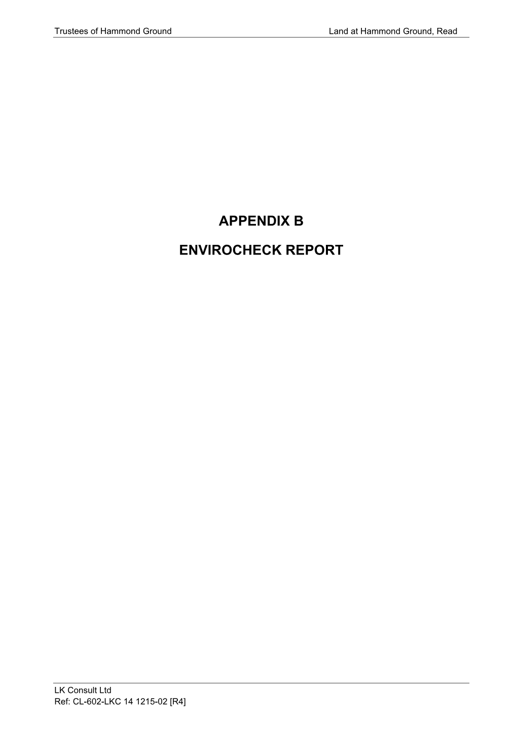 Appendix B Envirocheck Report