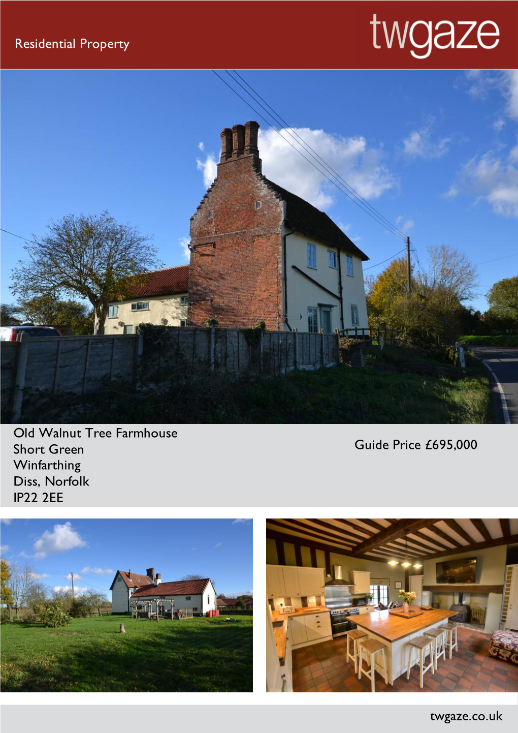 Old Walnut Tree Farmhouse Short Green Winfarthing Diss, Norfolk