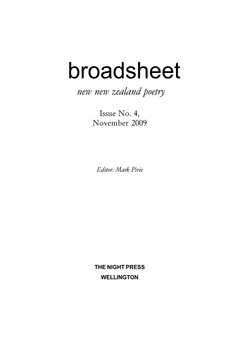 Issue 4 November 2009
