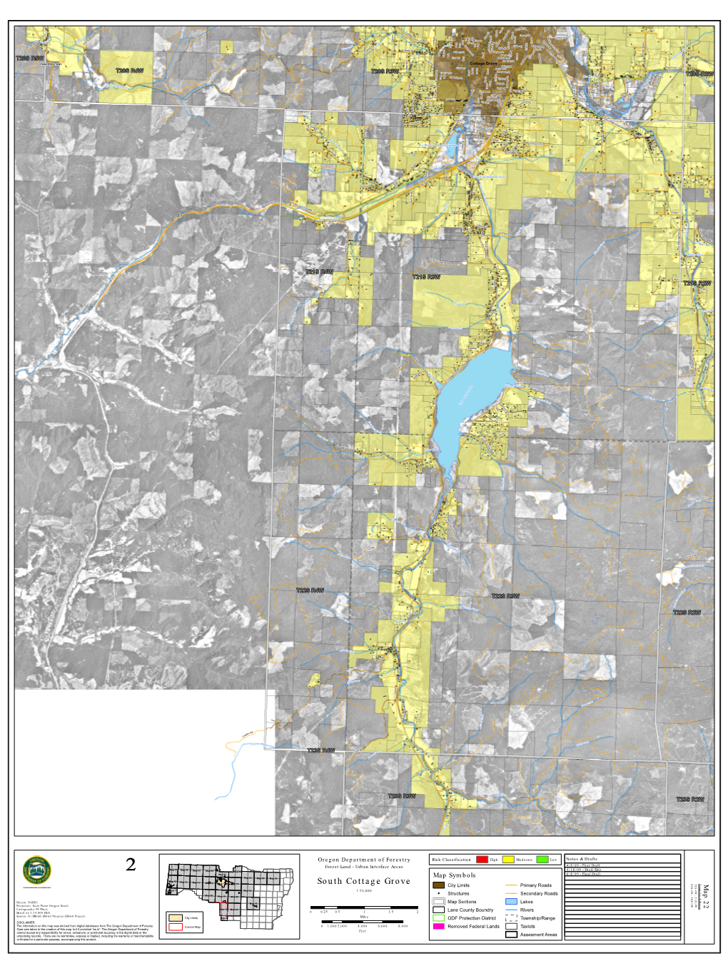 South Cottage Grove M ² 2 1 O W City Limits Primary Roads S S