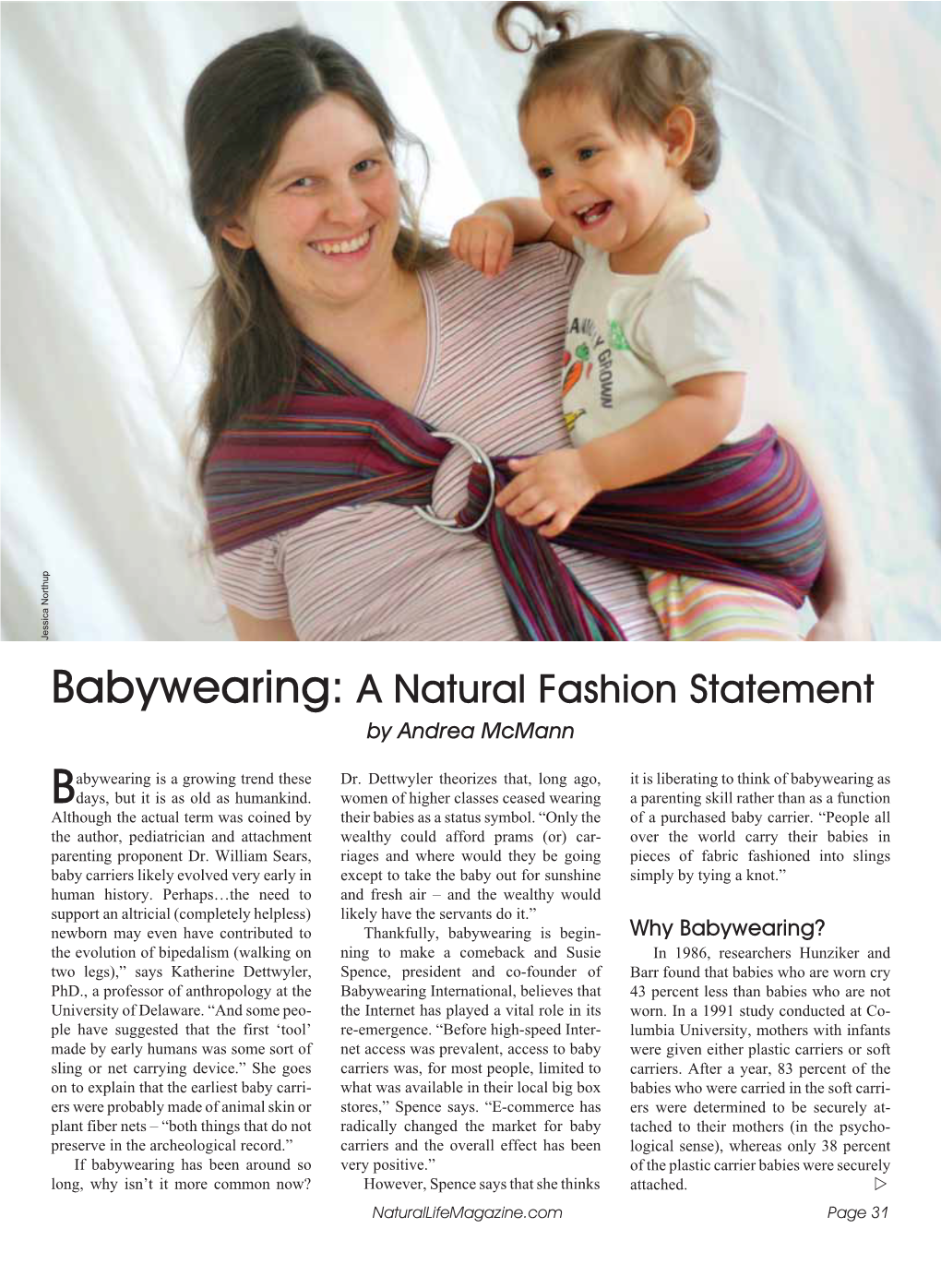 Babywearing: a Natural Fashion Statement by Andrea Mcmann