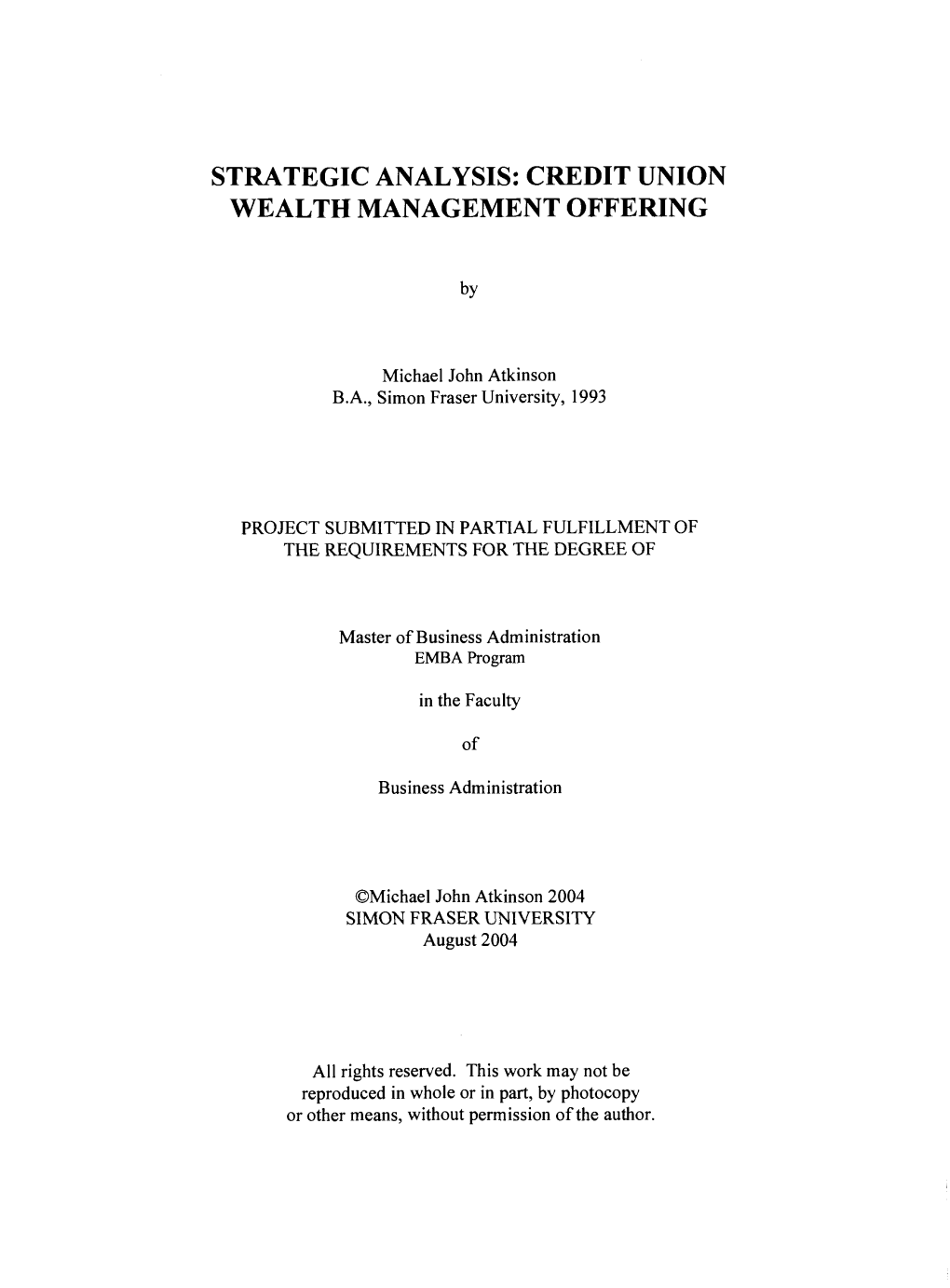 Credit Union Wealth Management Offering / by Michael John Atkinson