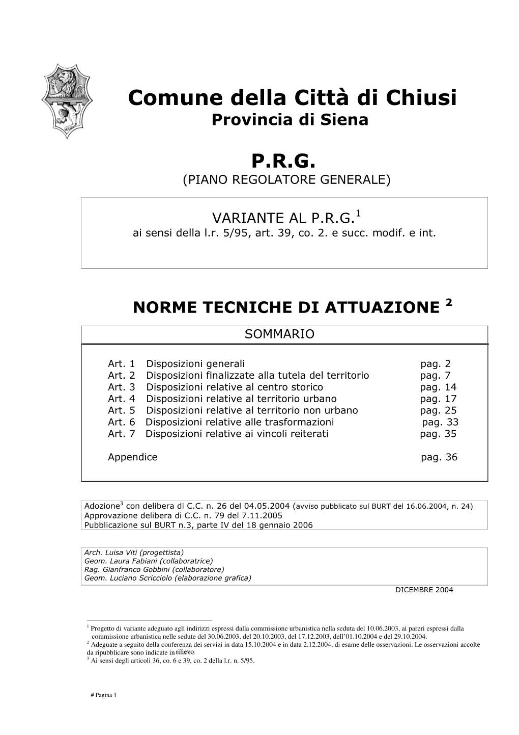 Comune Della Città Di Chiusi Provincia Di Siena