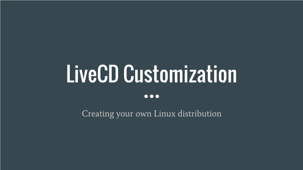 Livecd Customization