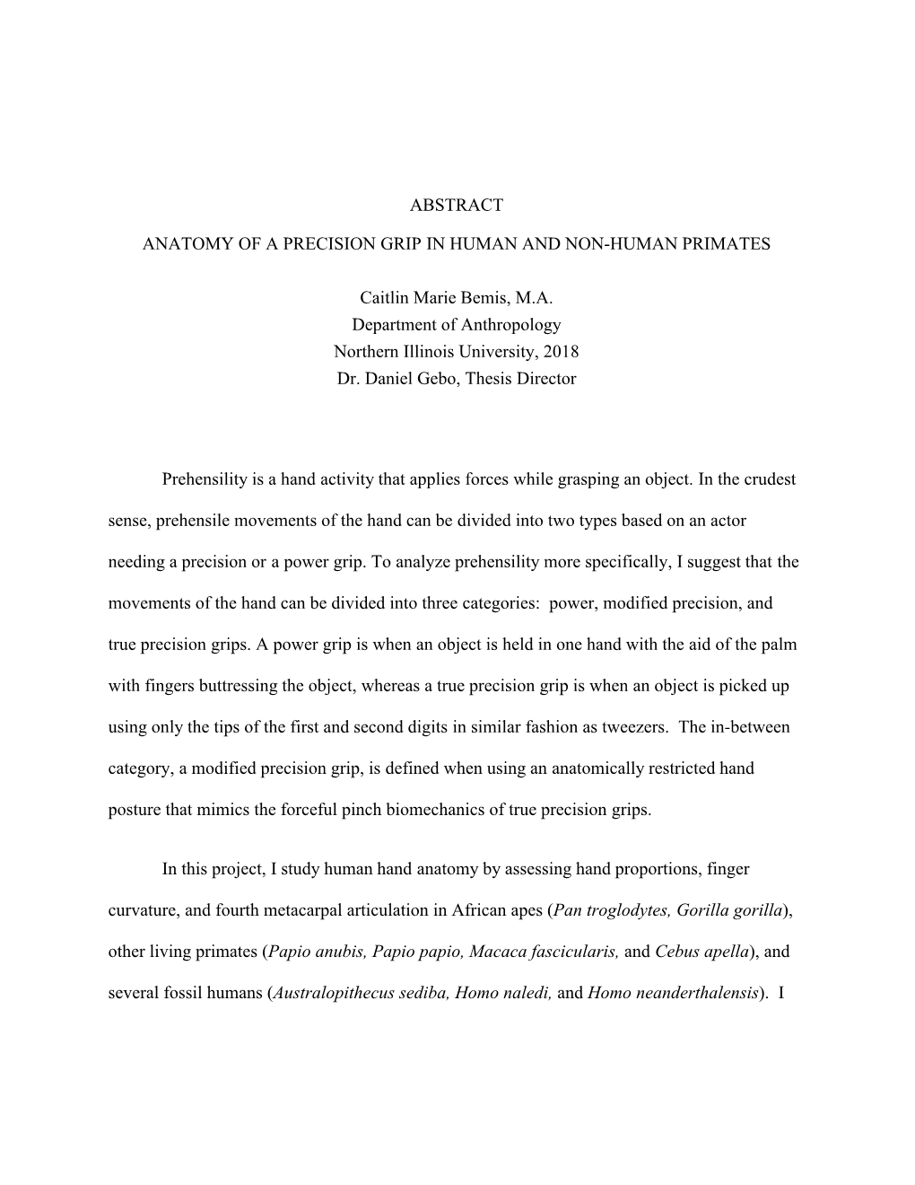 Prehensility in Hominins