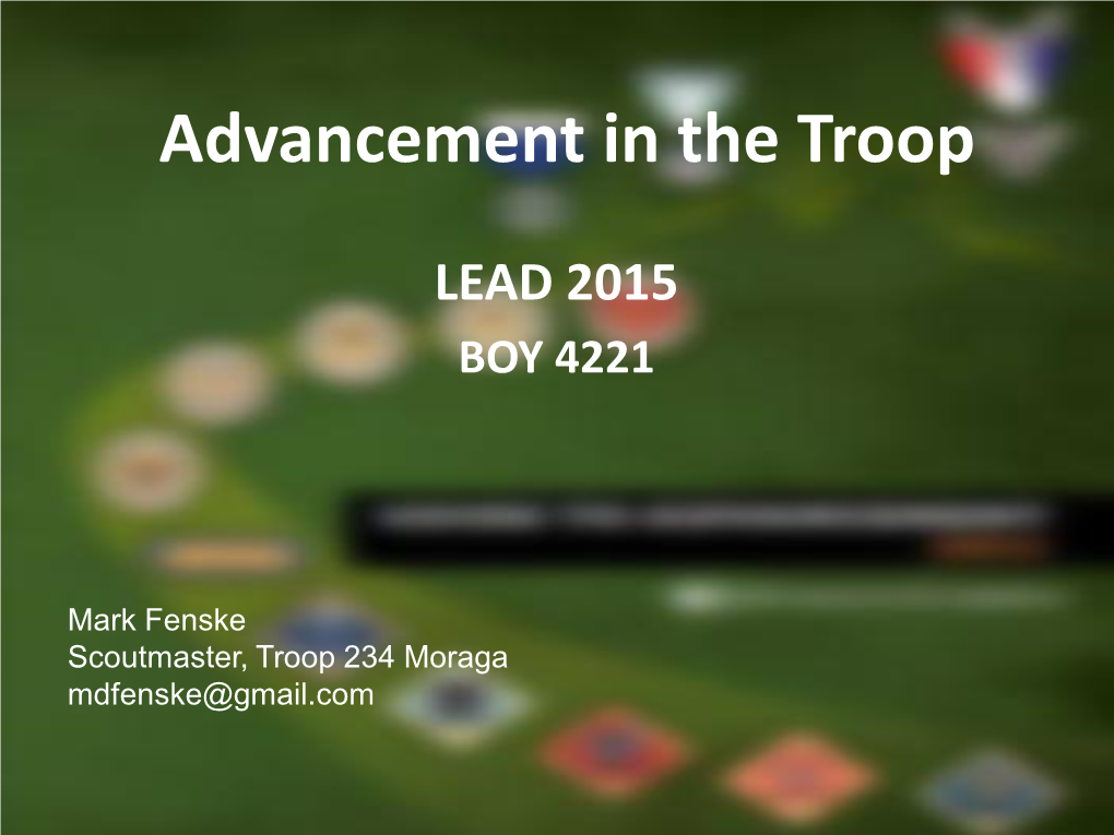 Advancement in the Troop