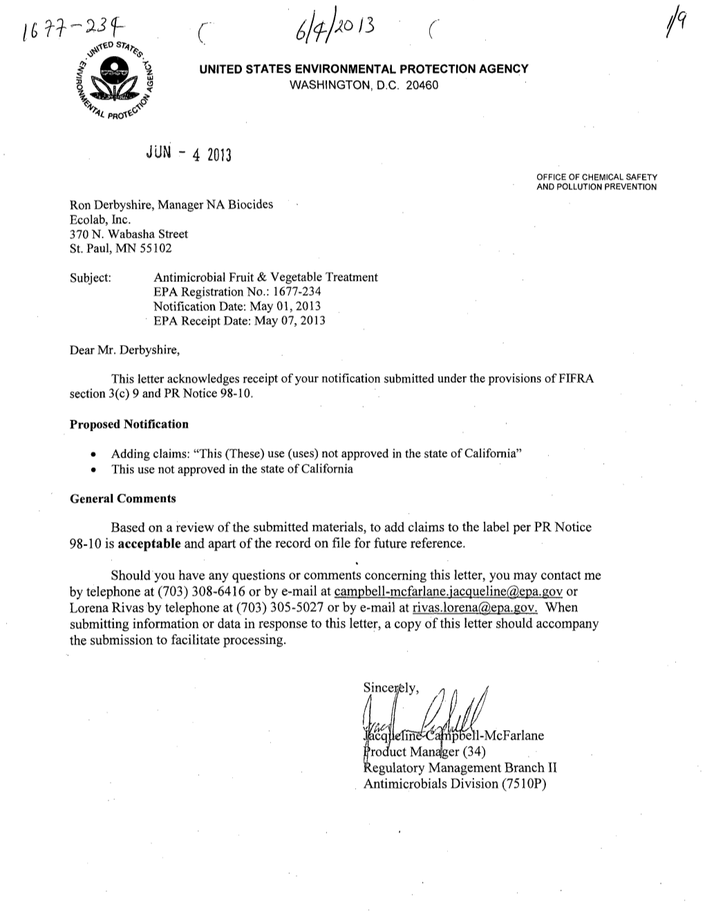 US EPA, Pesticide Product Label, ANTIMICROBIAL FRUIT