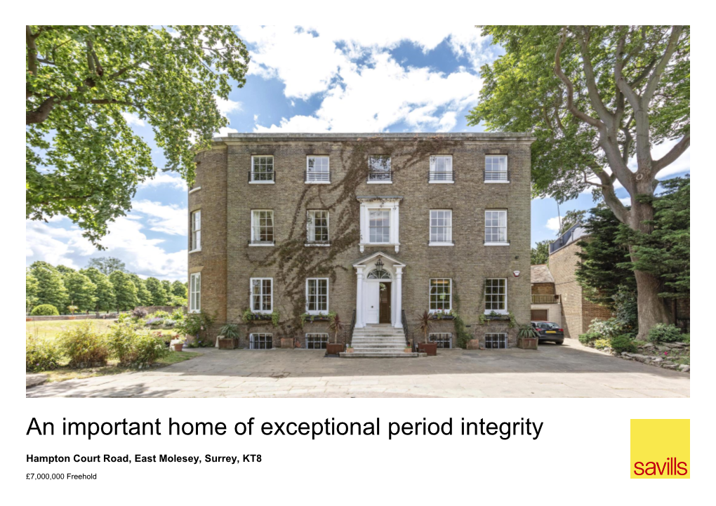 An Important Home of Exceptional Period Integrity