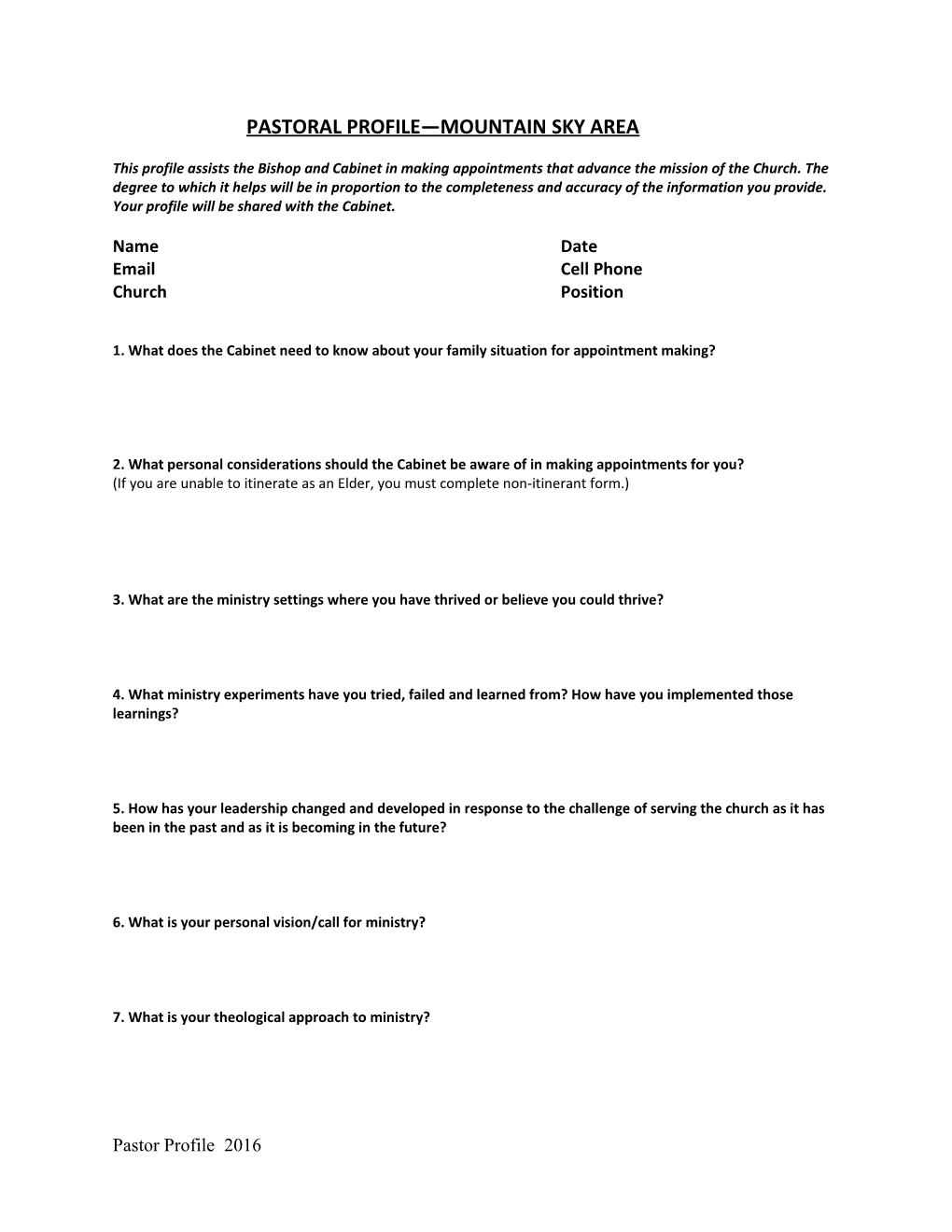 CLERGY's CONSULTATION PROFILE 2010 WYNECO Edition