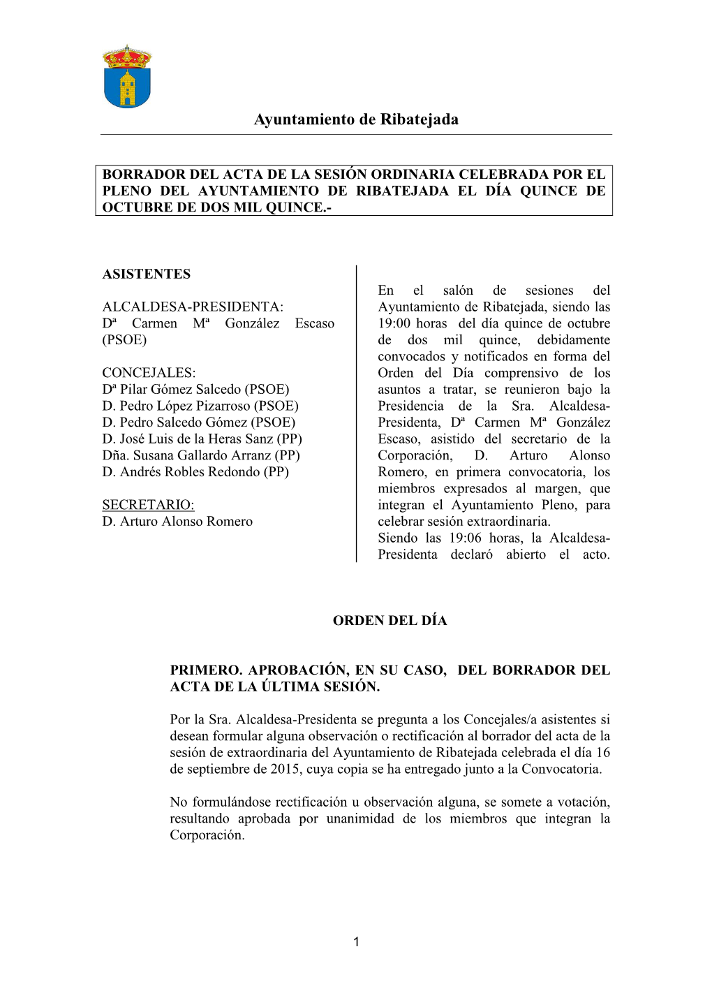 15/10/2015 Acta Del Pleno