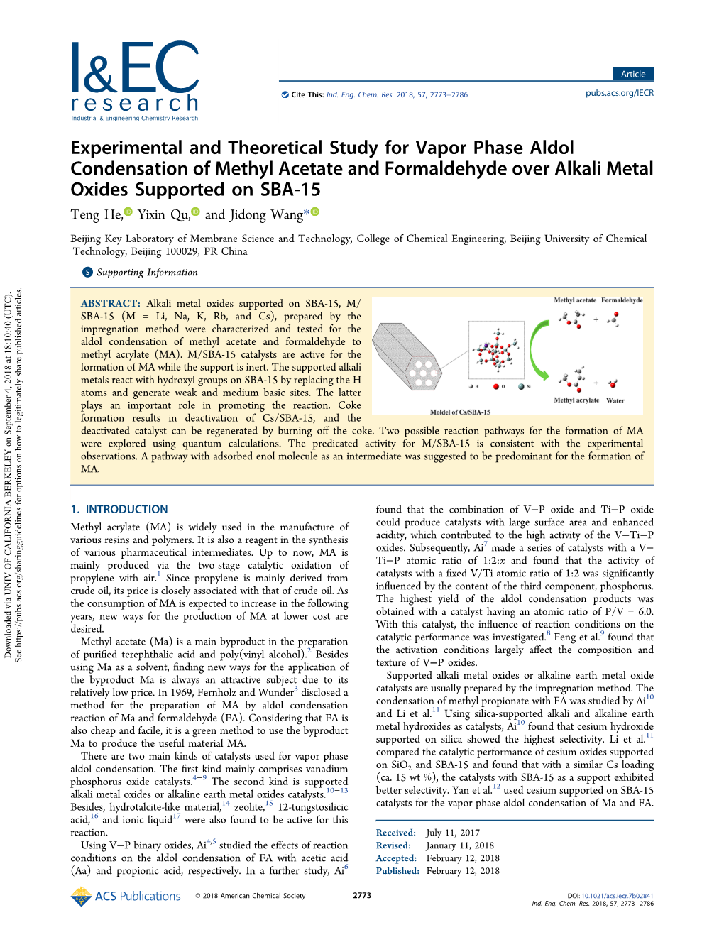 Experimental and Theoretical Study for Vapor Phase Aldol