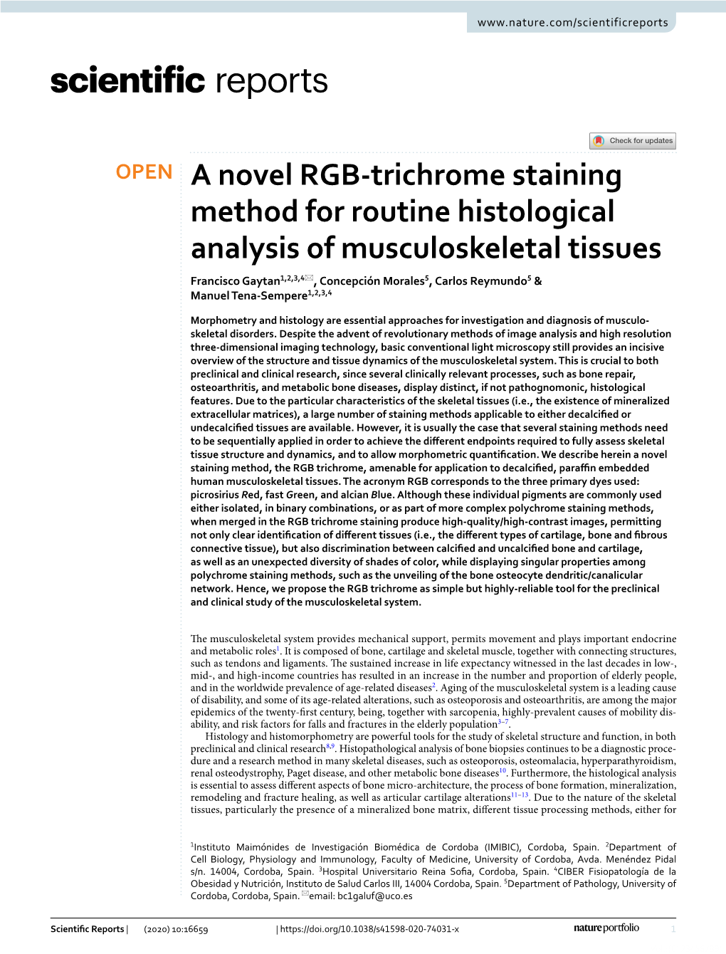 A Novel RGB-Trichrome Staining Method for Routine Histological