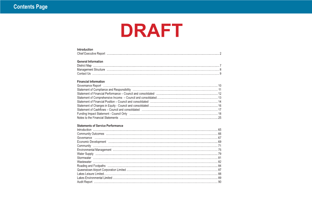 Contents Page 1 DRAFT